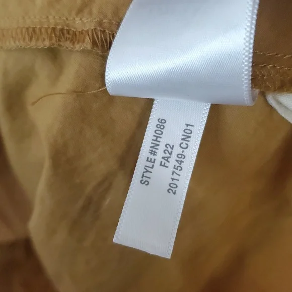 Madewell Poplin Puff Sleeve Mini Dress Size Small Tie Neck Pockets Neutral Toffe - Picture 8 of 13